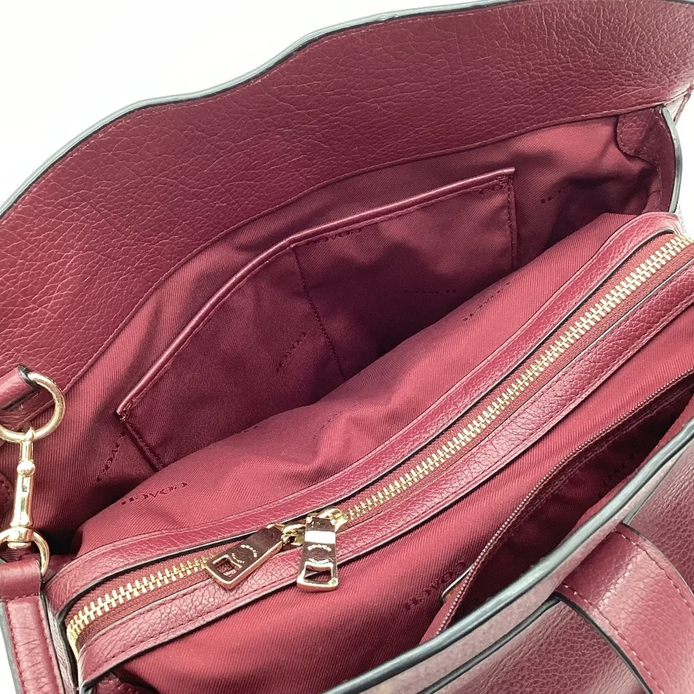 2142. Coach Mercer Satchel / Crossbody True Red Grain Leather EUC